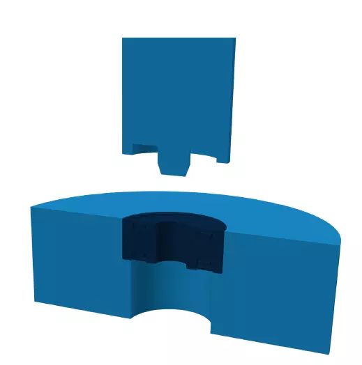 Einpressen-auf-Kraft-eines-Kugellagers-in-ein-Gehaeuse